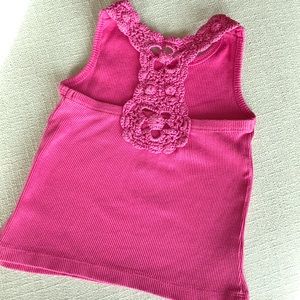 Mimi & Maggie crochet back pink tank 2T